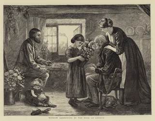 Fenstergärtnern durch die Armen von London